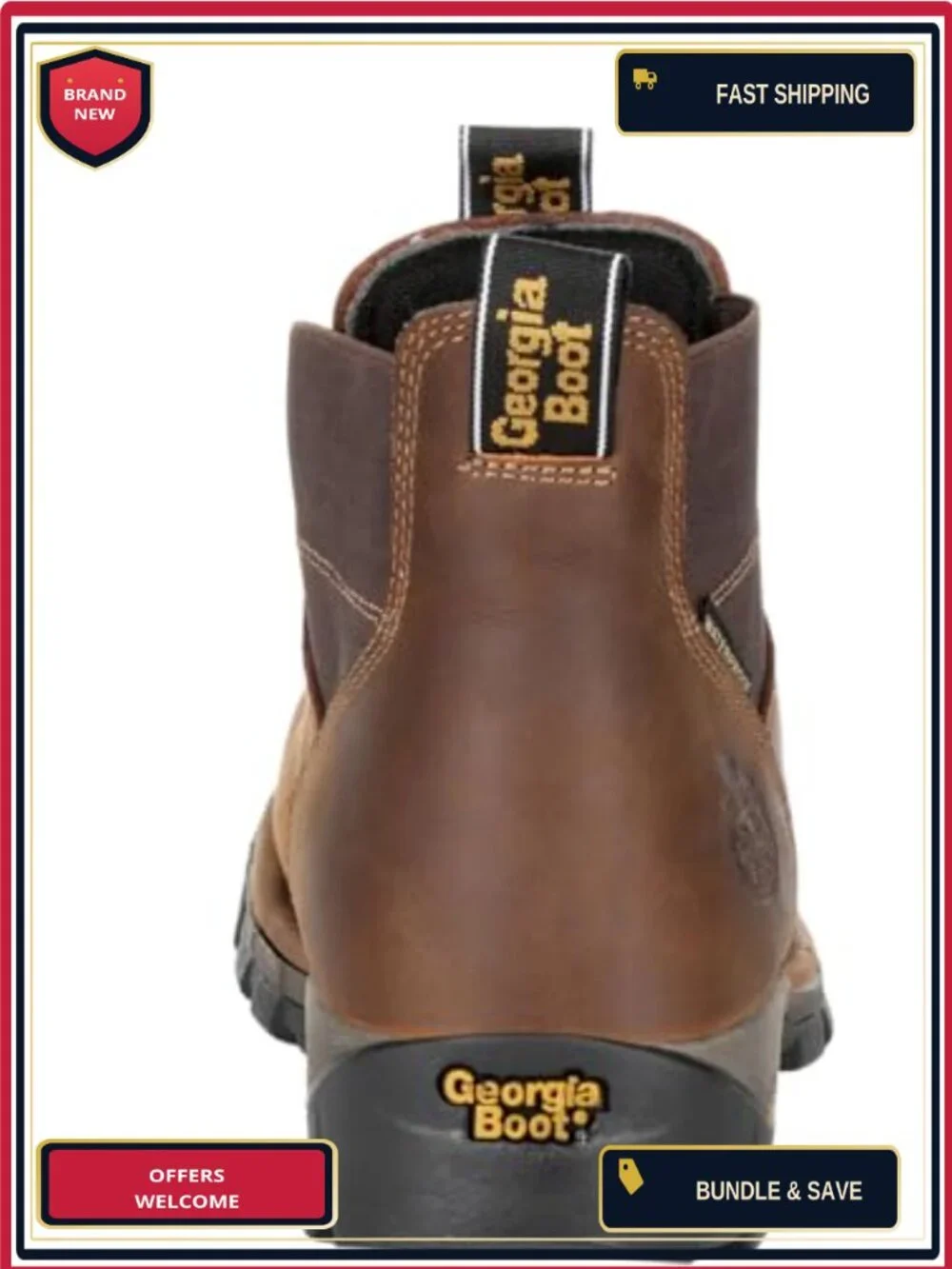 Waterproof Leather Chelsea Work Boot Steel Toe Pull-On